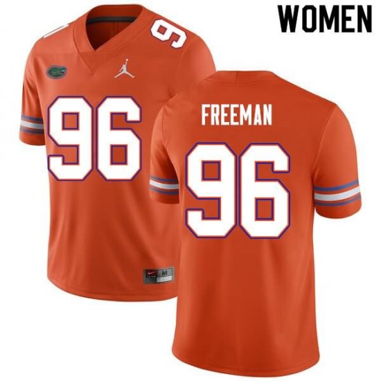 Women's Florida Gators #96 Travis Freeman NCAA Nike Orange Authentic Stitched College Football Jersey TFA8262KM